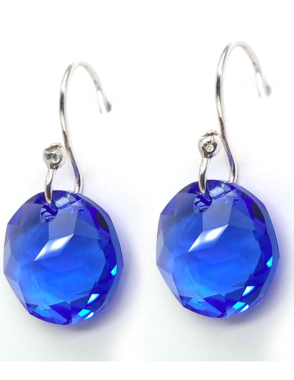 Aretes de plata con acabado brillante cristal 2