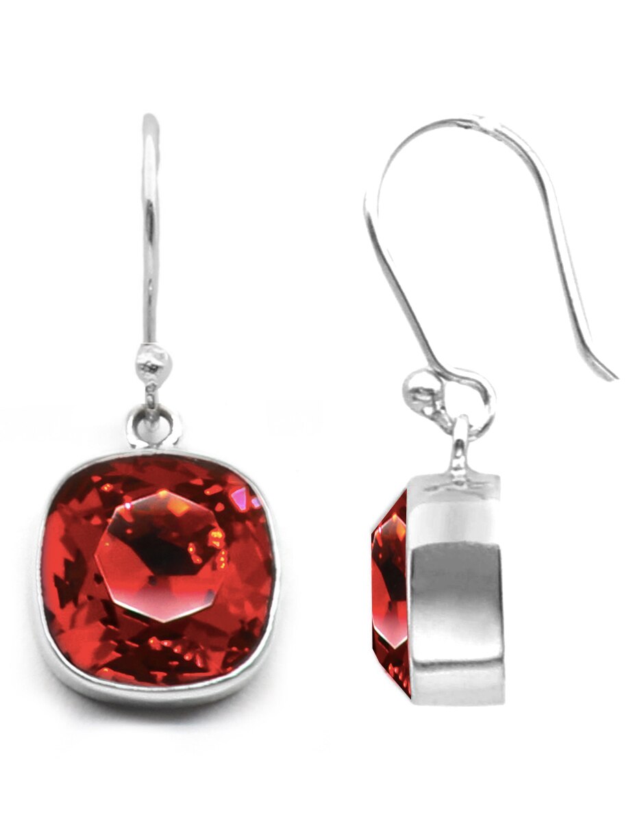 Aretes de plata con acabado brillante cristal 3