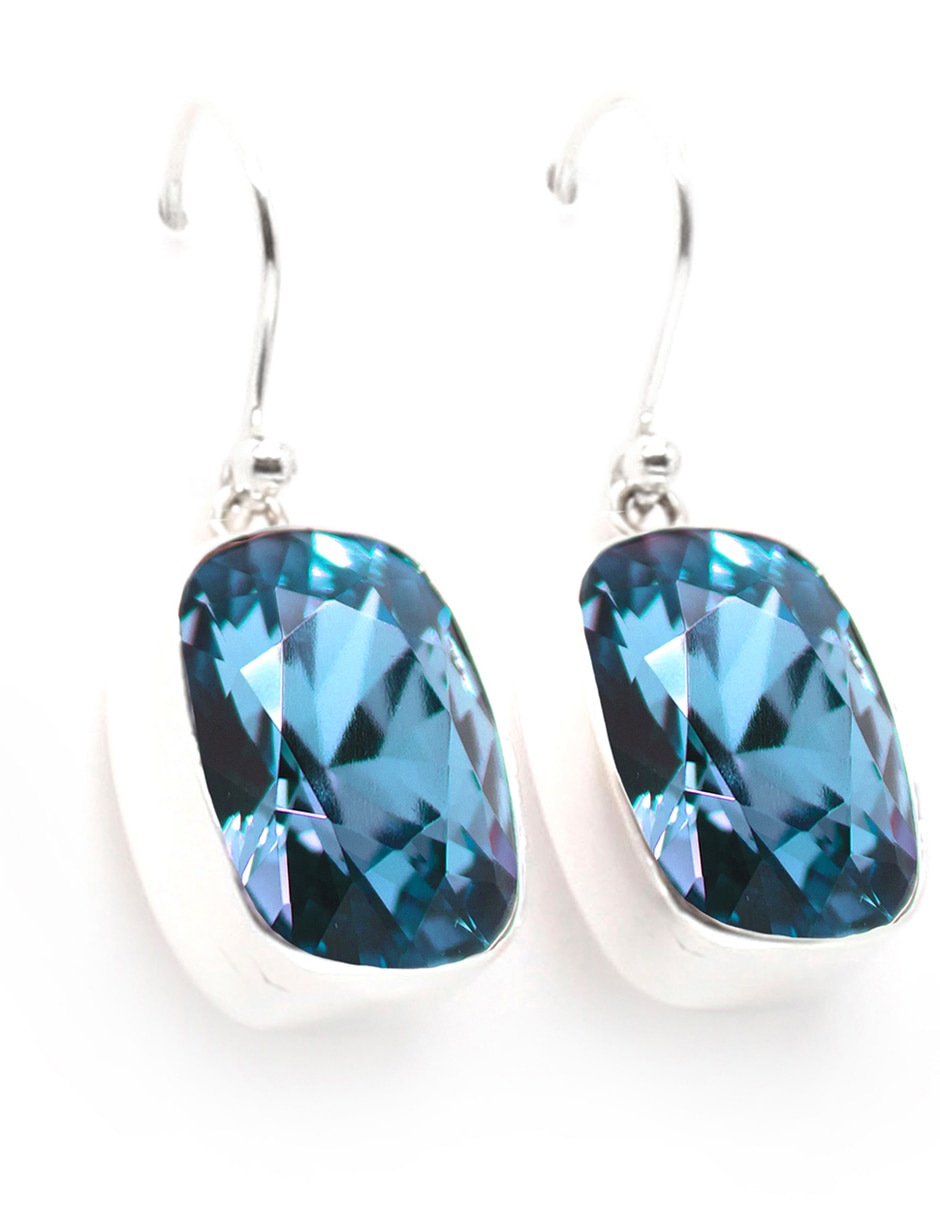 Aretes de plata con acabado pavé cristal
