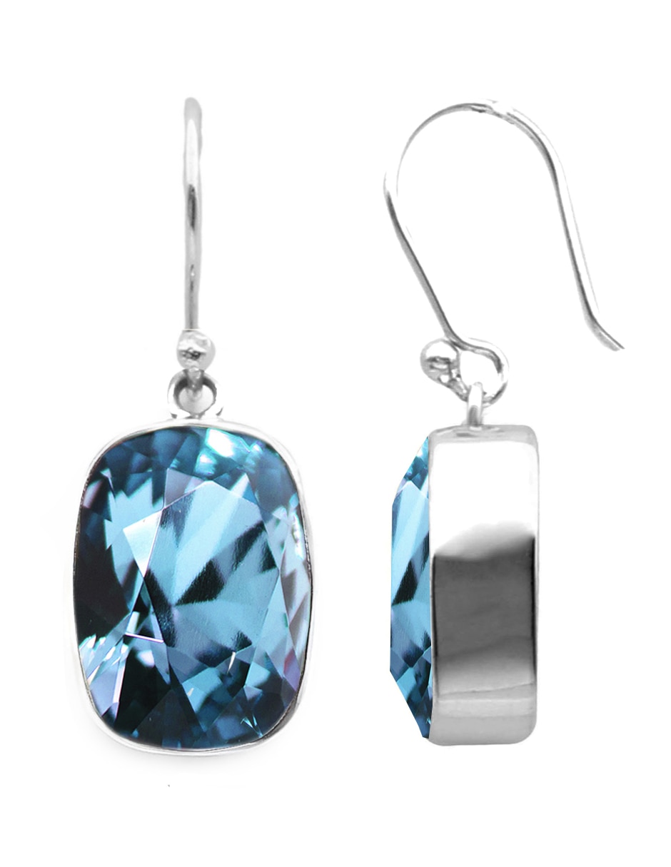 Aretes de plata con acabado pavé cristal 2