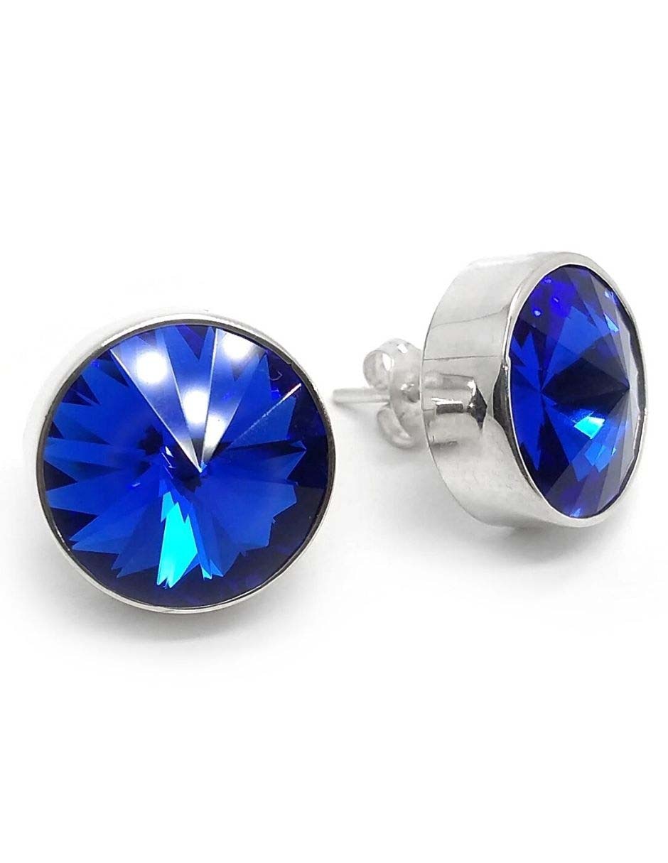 Broqueles de plata con acabado pavé cristal 1
