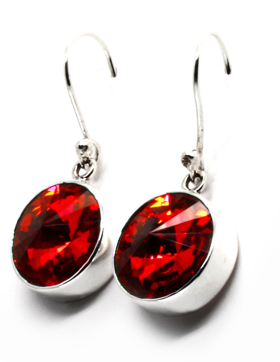 Aretes de plata con acabado brillante cristal 3