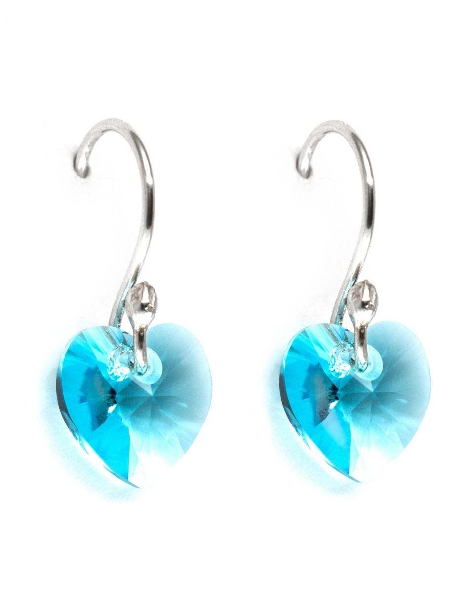 Aretes de plata con acabado brillante cristal Aretes de plata con acabado brillante cristal