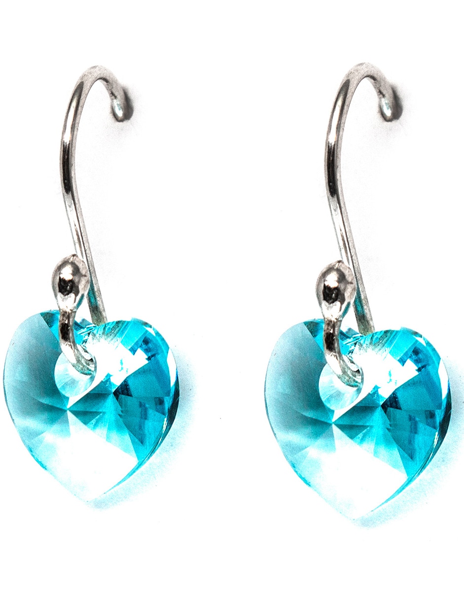Aretes de plata con acabado brillante cristal 2