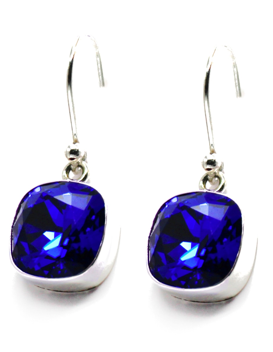 Aretes de plata con acabado pavé cristal 3