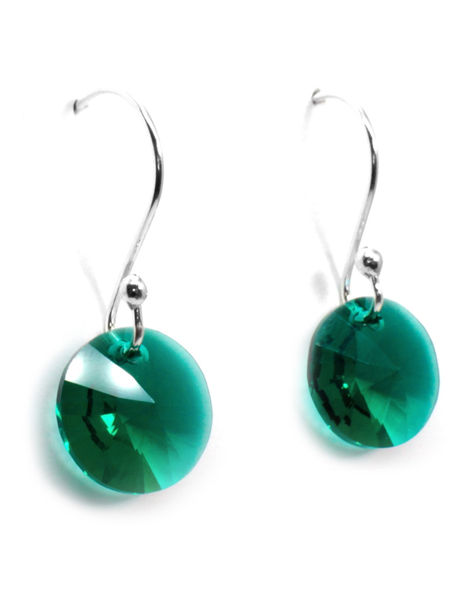 Aretes de plata con acabado brillante cristal 2