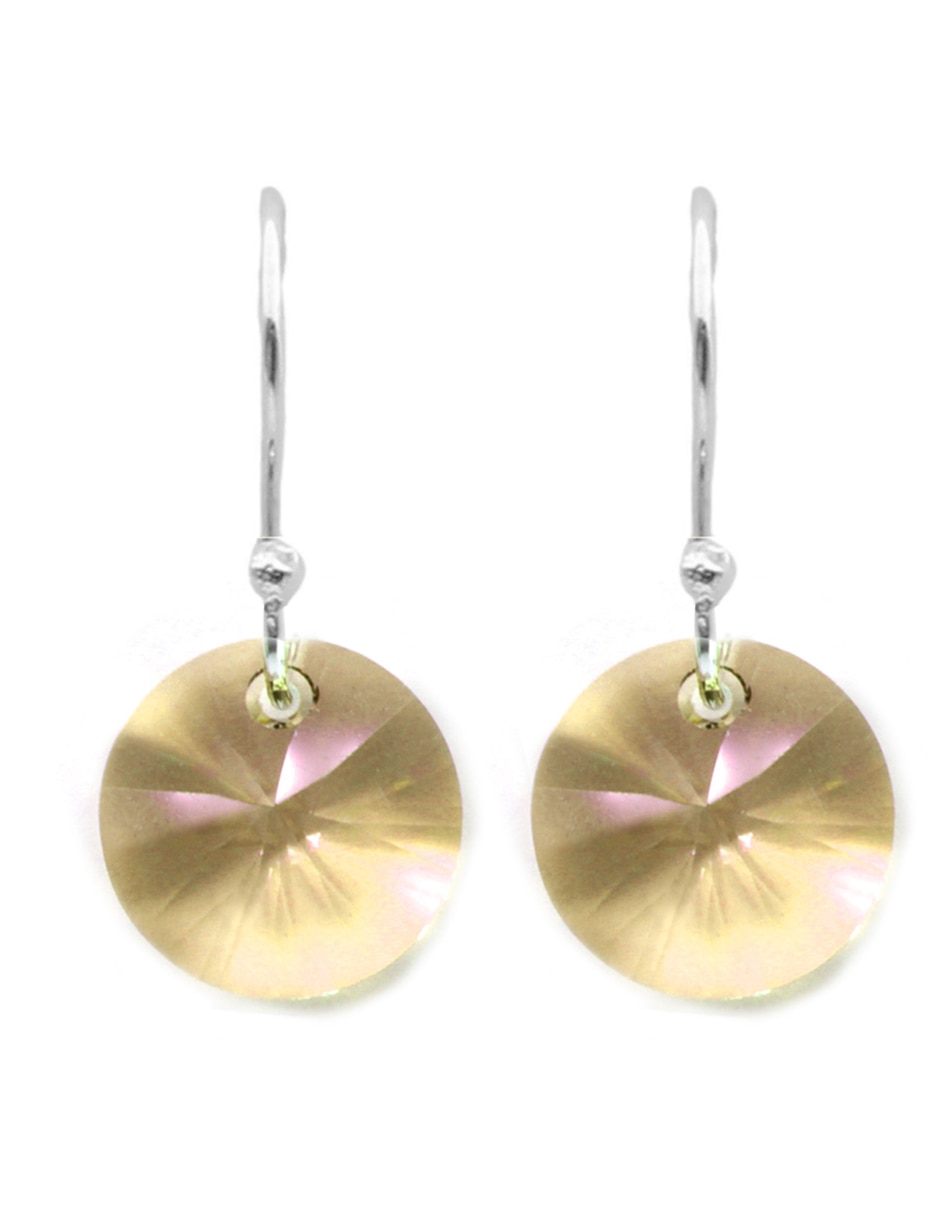 Aretes de plata con acabado brillante cristal Aretes de plata con acabado brillante cristal