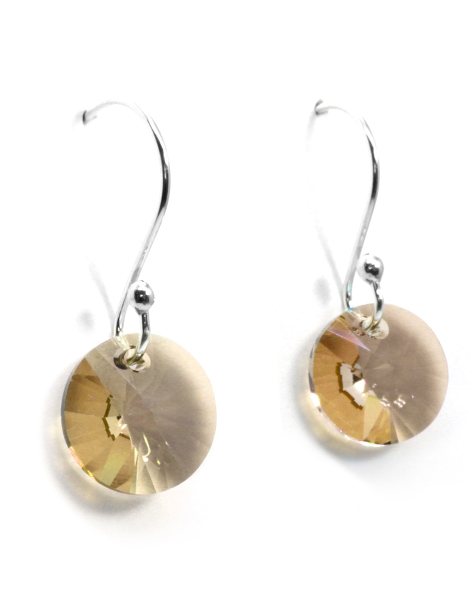 Aretes de plata con acabado brillante cristal 2