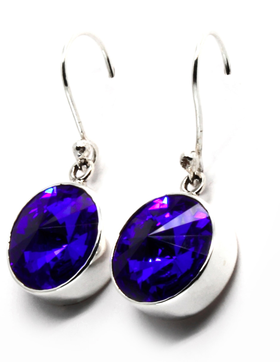 Aretes de plata con acabado pavé cristal