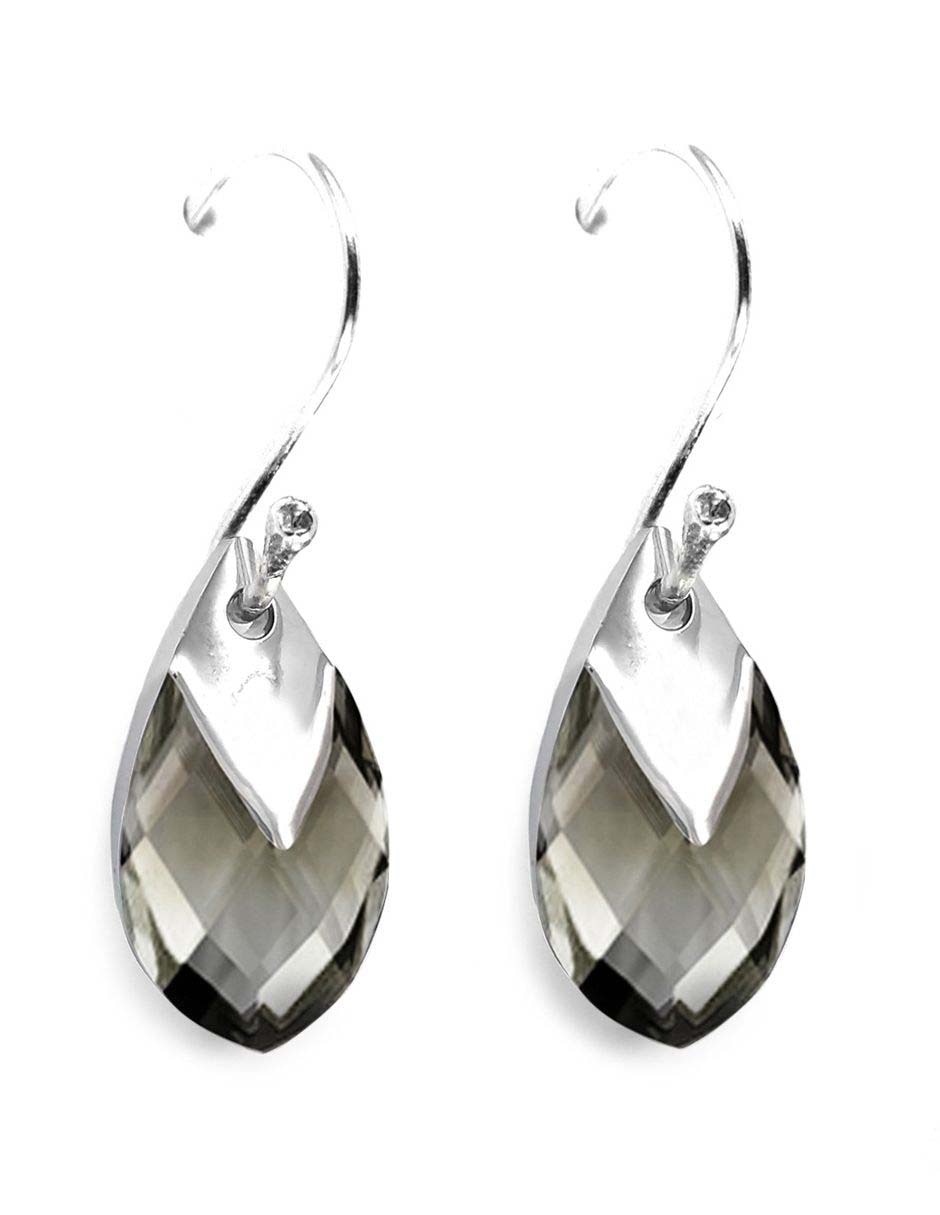 Aretes de plata P 925 con acabado brillante cristal Aretes de plata P 925 con acabado brillante cristal