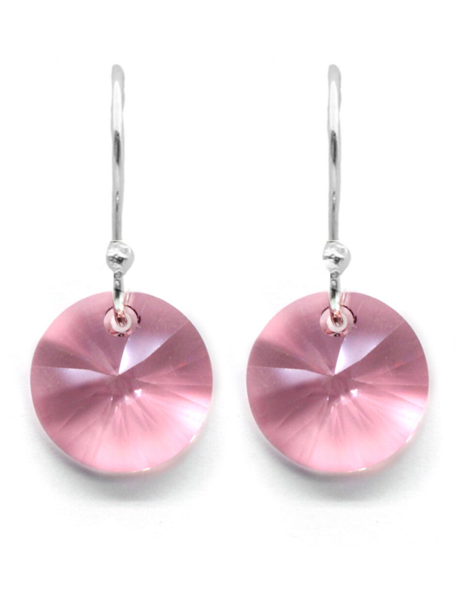 Aretes de plata con acabado brillante cristal