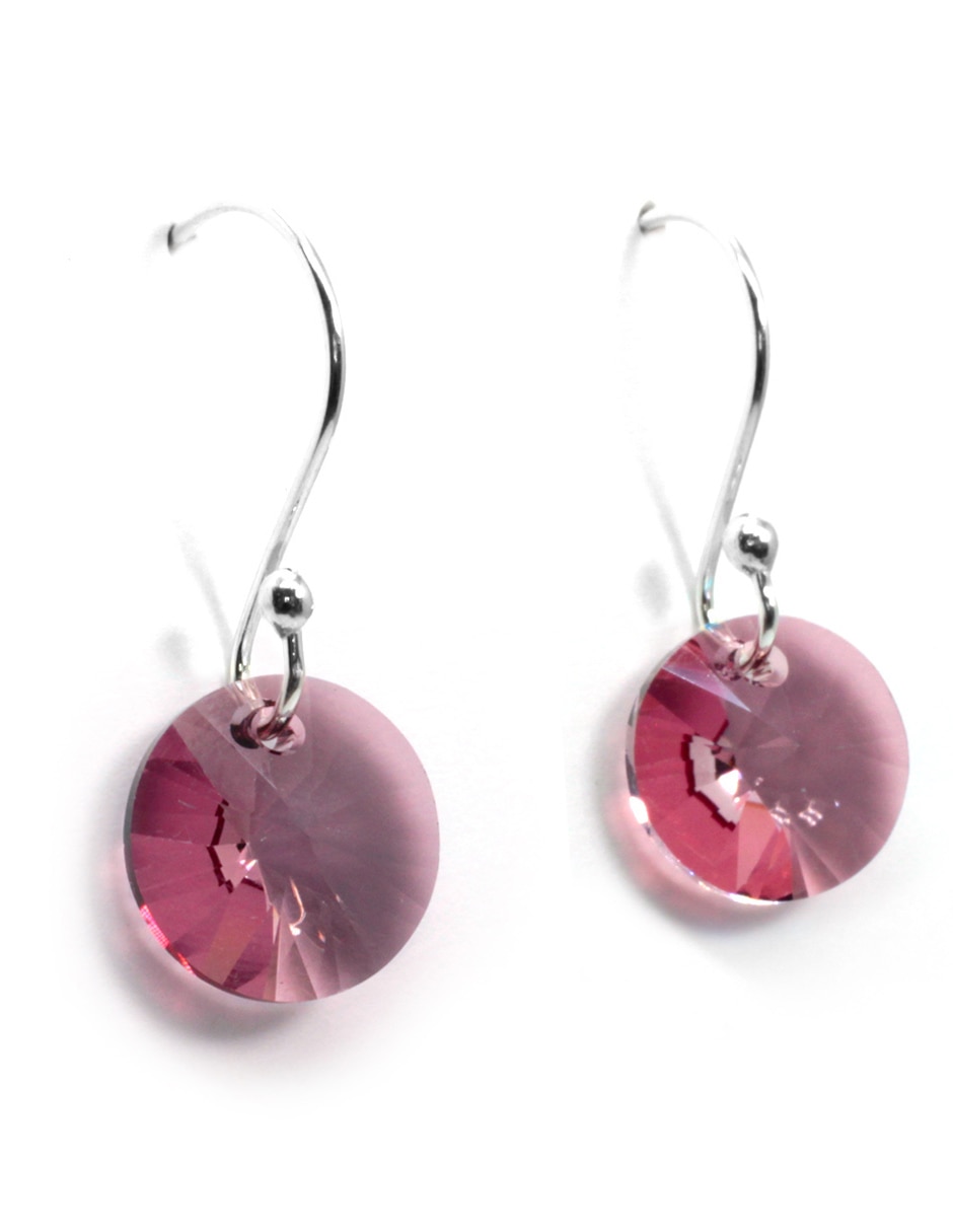 Aretes de plata con acabado brillante cristal 2