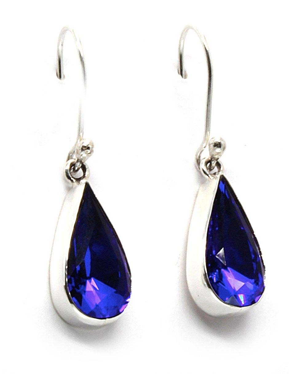 Aretes de gota de plata con acabado pavé cristal Aretes de gota de plata con acabado pavé cristal