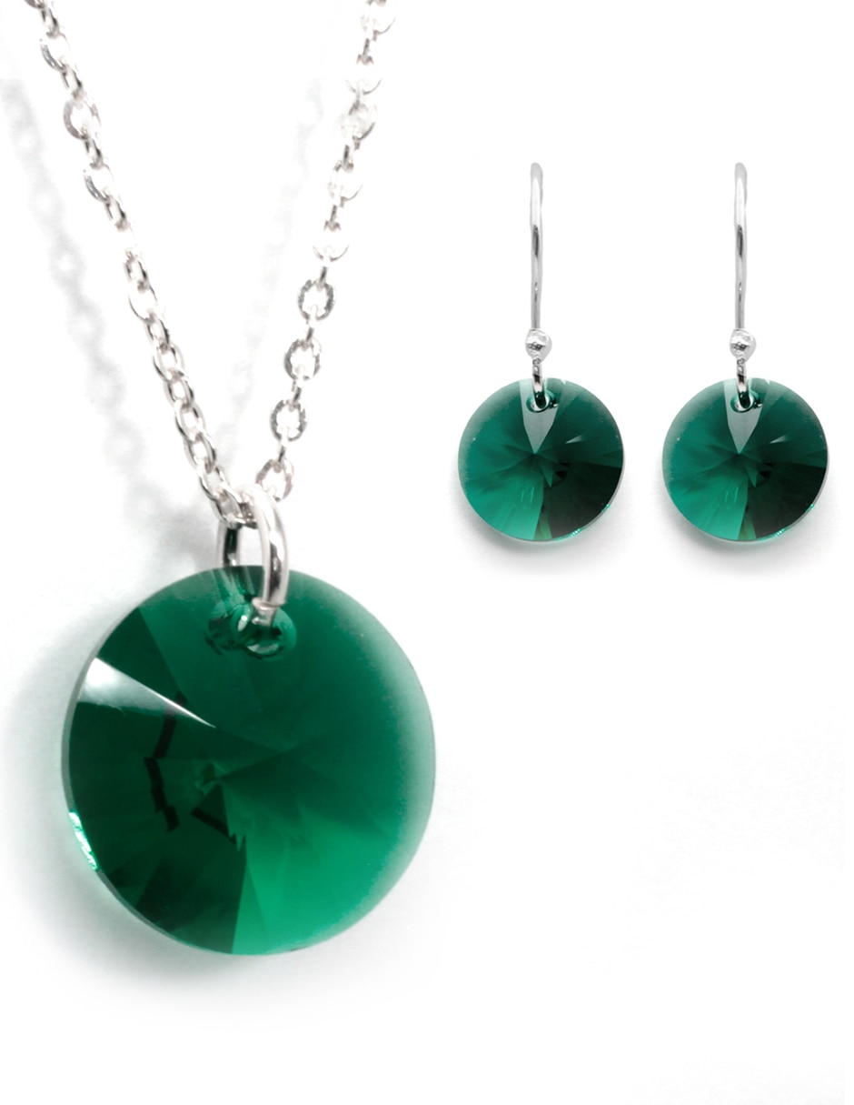 Aretes y collar p 925 cristal Aretes y collar p 925 cristal