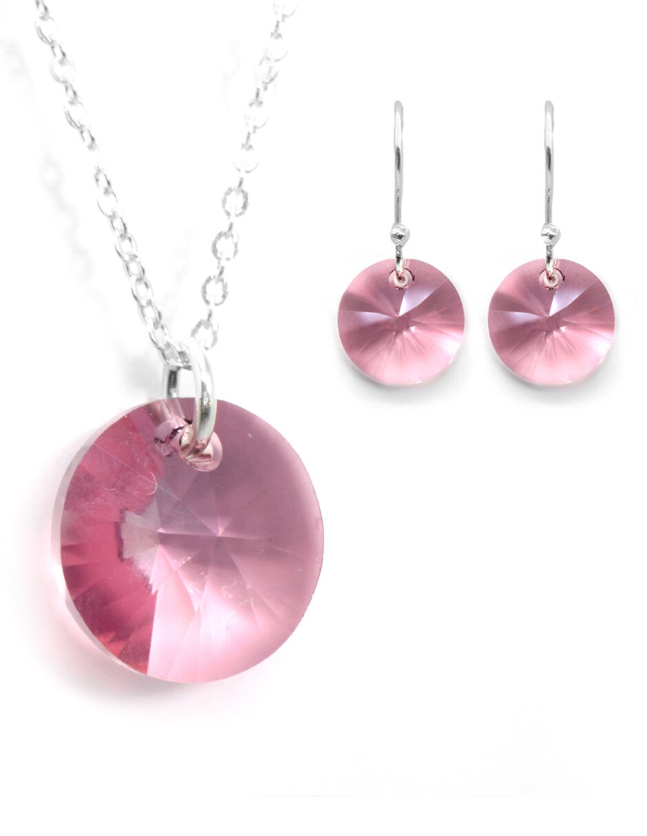 Aretes y collar p 925 cristal Aretes y collar p 925 cristal