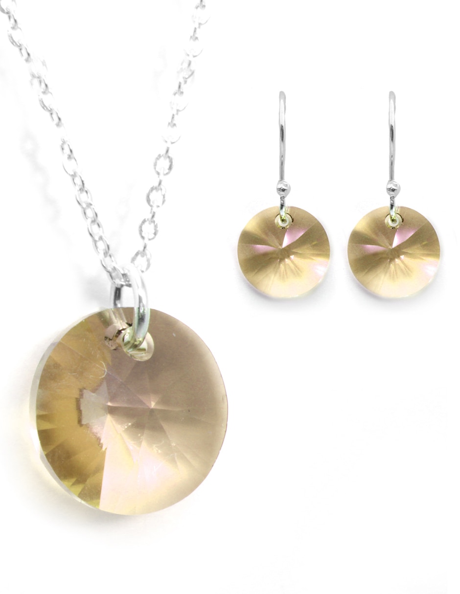Aretes y collar p 925 cristal Aretes y collar p 925 cristal