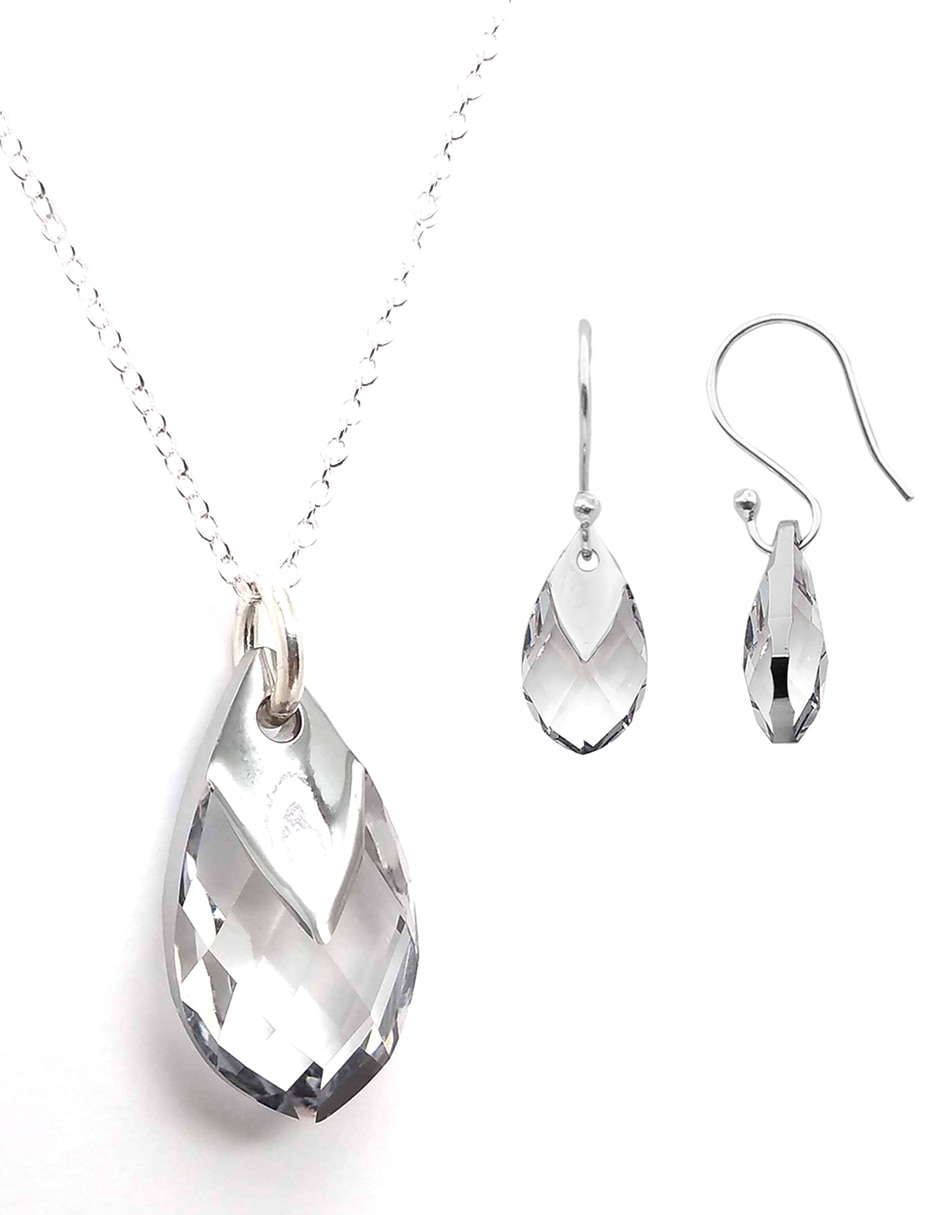 Aretes y collar p 925 cristal Aretes y collar p 925 cristal