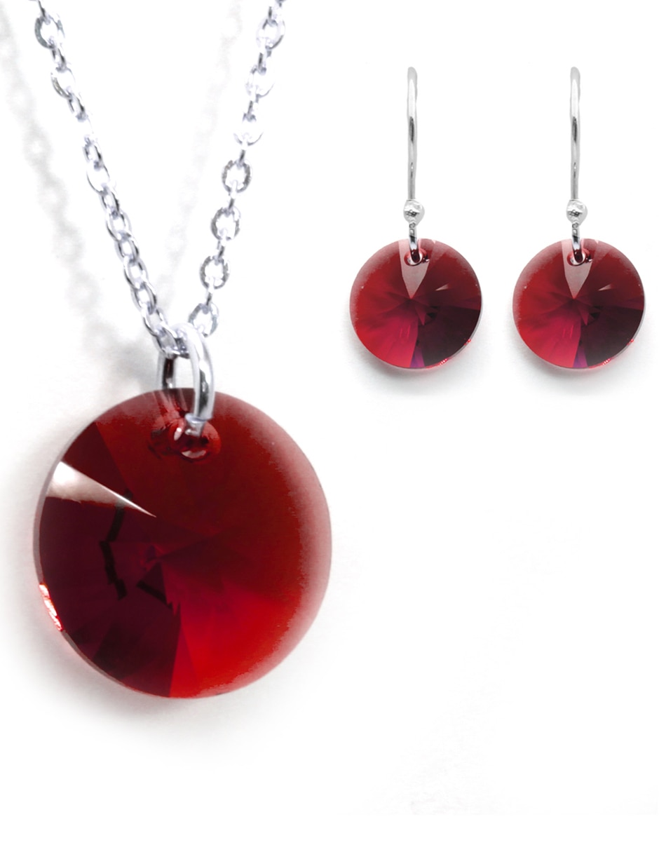 Aretes y collar p 925 cristal
