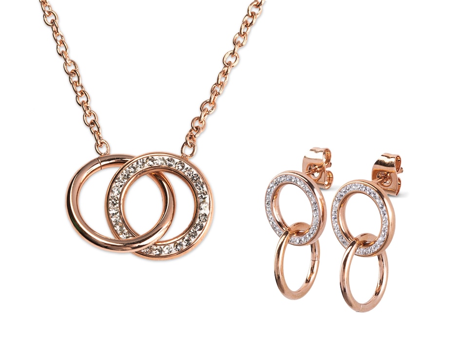 Aretes y collar 18 k Aretes y collar 18 k