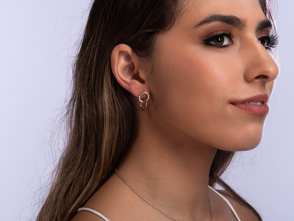 Aretes de aro con acabado brillante 4