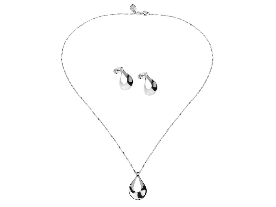 Aretes y collar de plata p 925