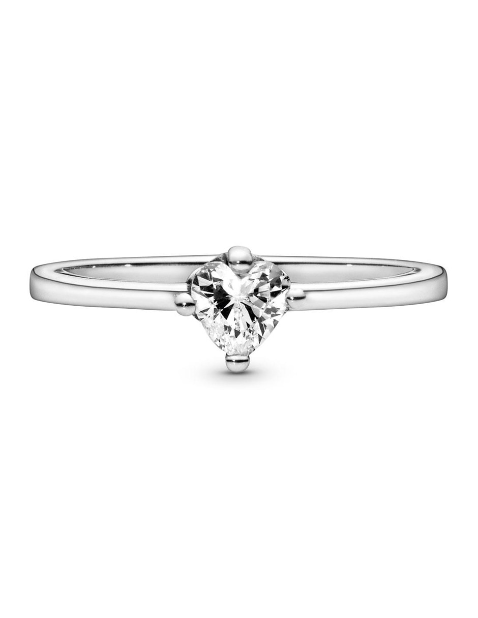 Anillo de corazón P 925 de plata circonita pavé 5