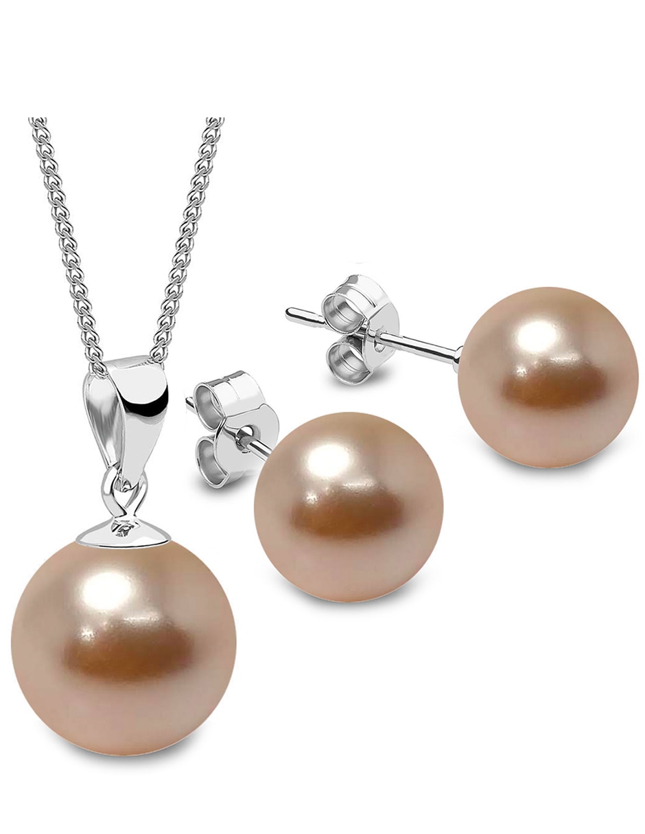 Aretes y collar p 925 perla Aretes y collar p 925 perla