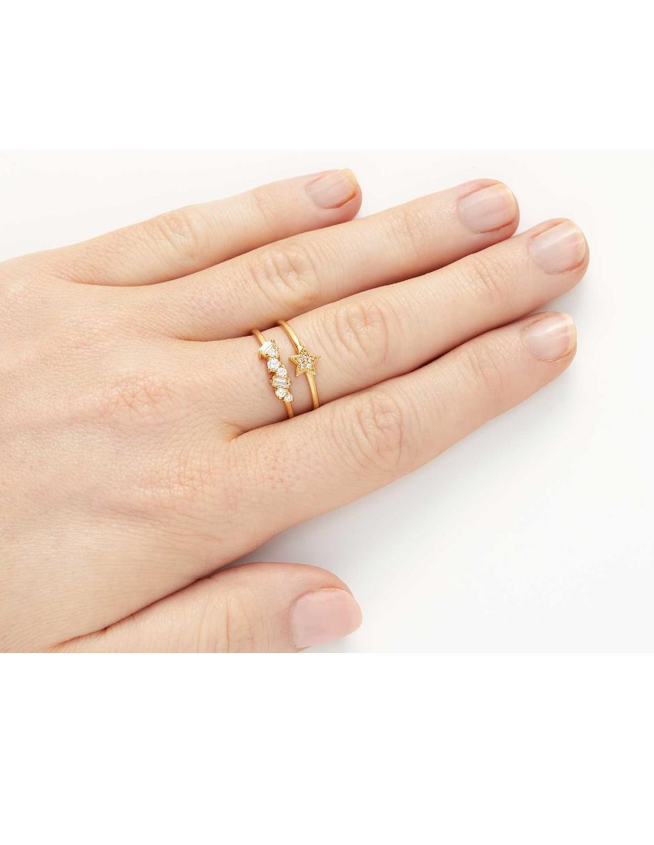 Anillo de estrella pavé