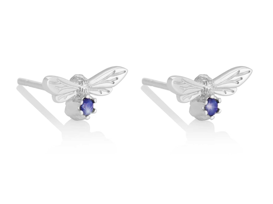 Aretes de abeja de plata con acabado pavé cristal Aretes de abeja de plata con acabado pavé cristal