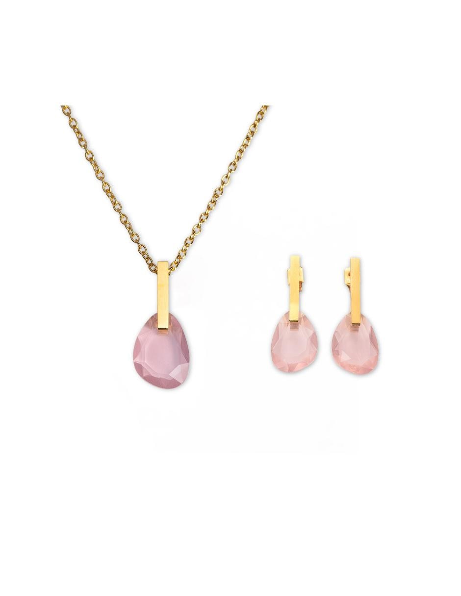 Aretes y collar Luckyly 18 k