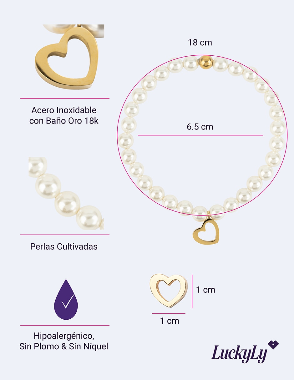 Pulsera con perla cultivada acabado brillante 6