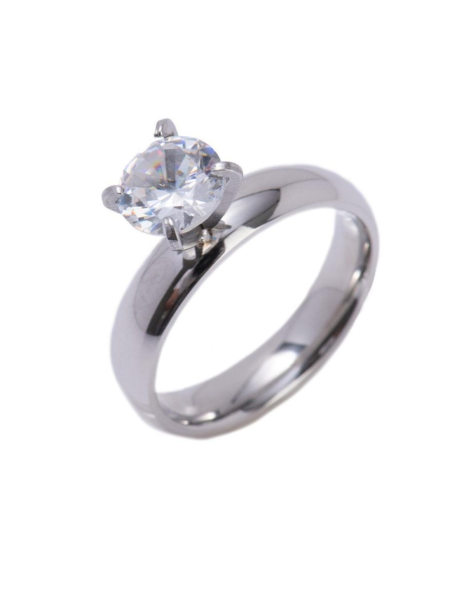 Anillo redondo zirconia cúbica pulido Anillo redondo zirconia cúbica pulido