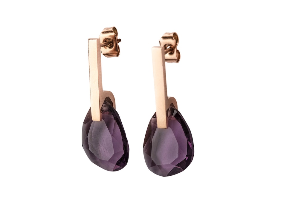 Aretes con acabado brillante cristal 5