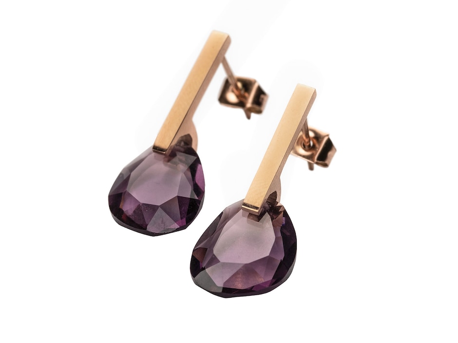 Aretes con acabado brillante cristal 6