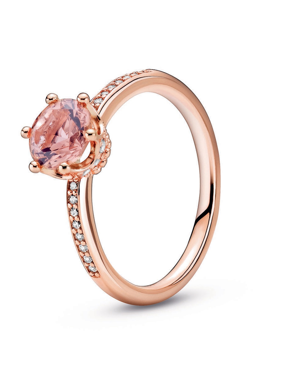 Anillo redondo P 925 de plata amatista pavé