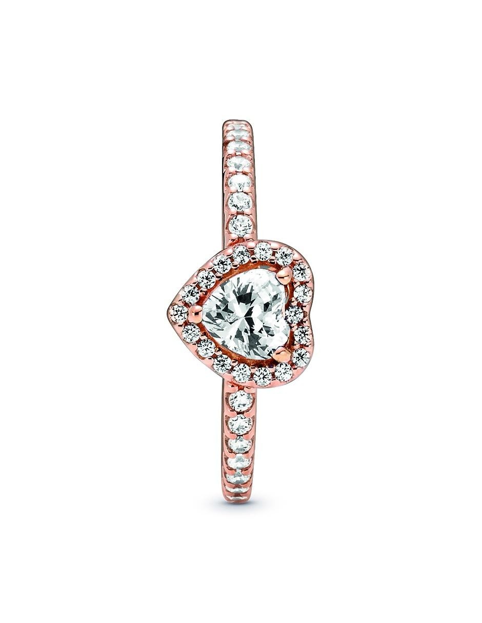 Anillo de corazón P 925 de plata diamante pavé 4
