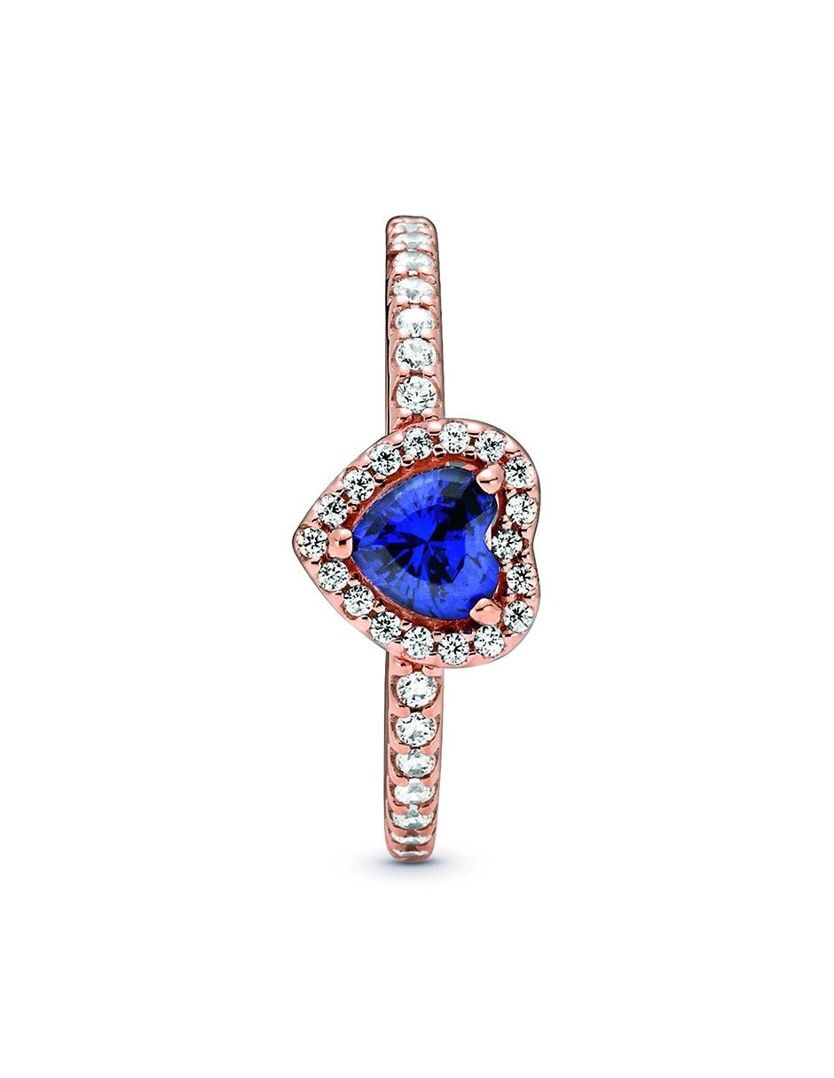 Anillo de corazón P 925 de plata zafiro pavé 4