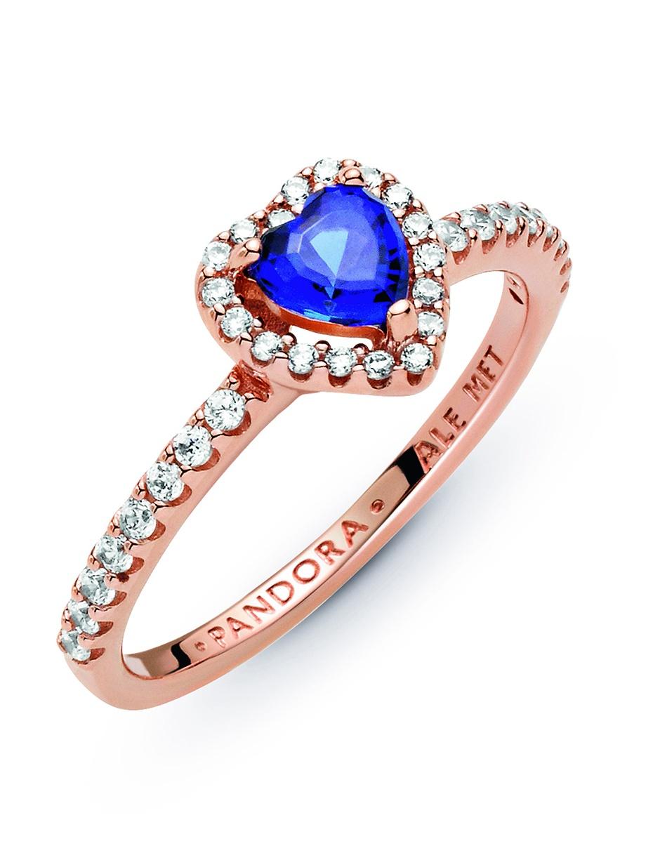 Anillo de corazón P 925 de plata zafiro pavé 3