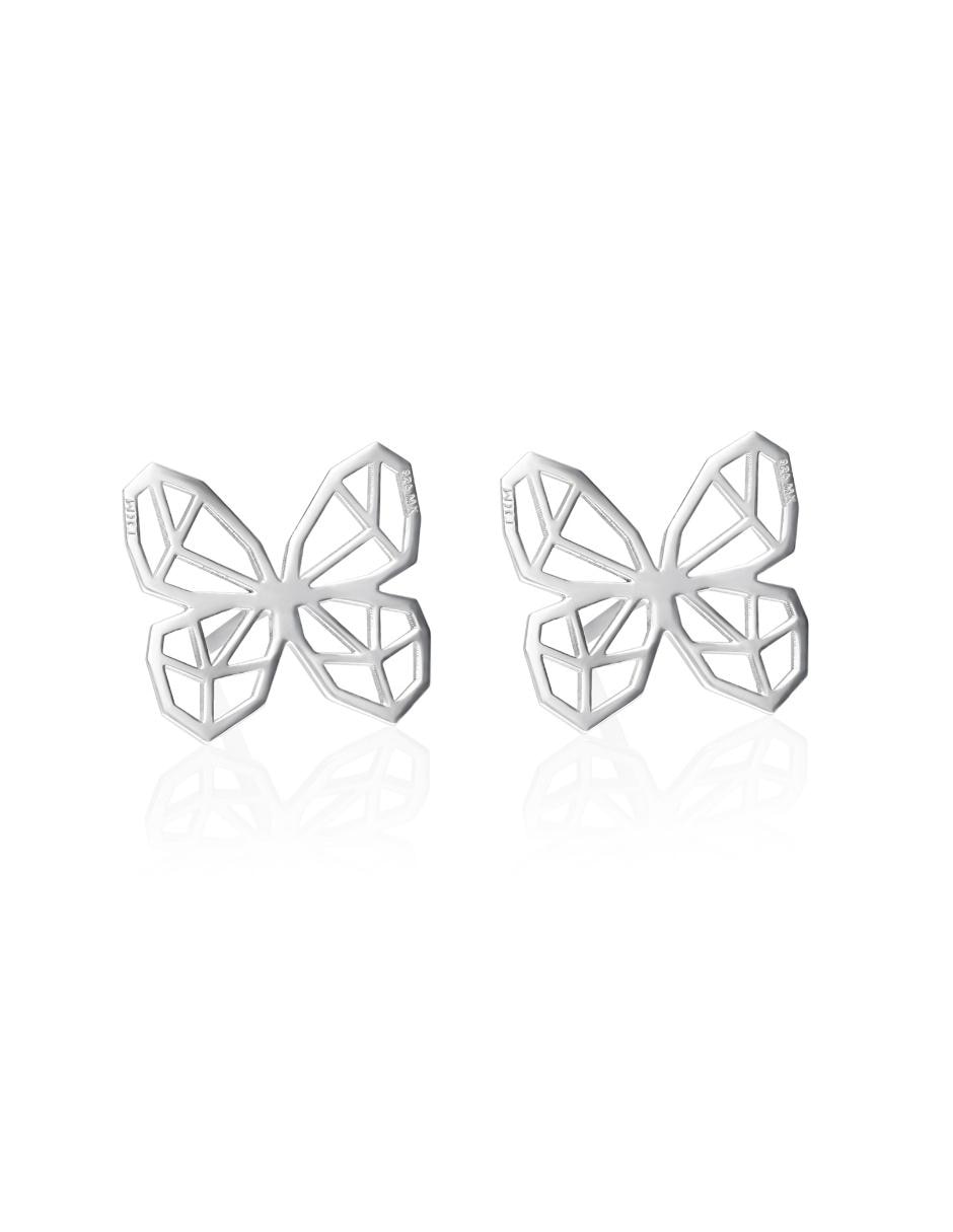 Aretes de plata con acabado plateado