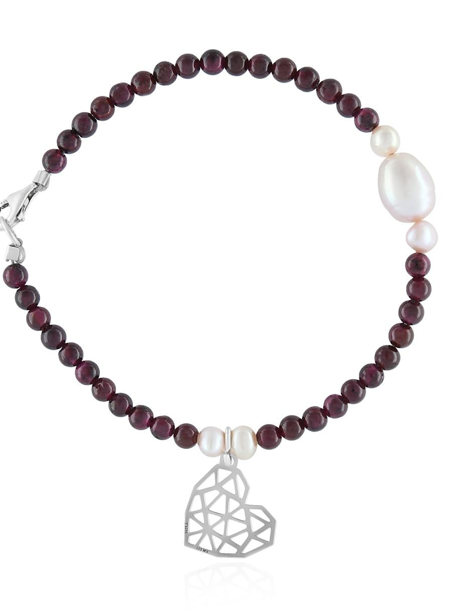 Pulsera de corazón de plata P 925 acabado pulido 1