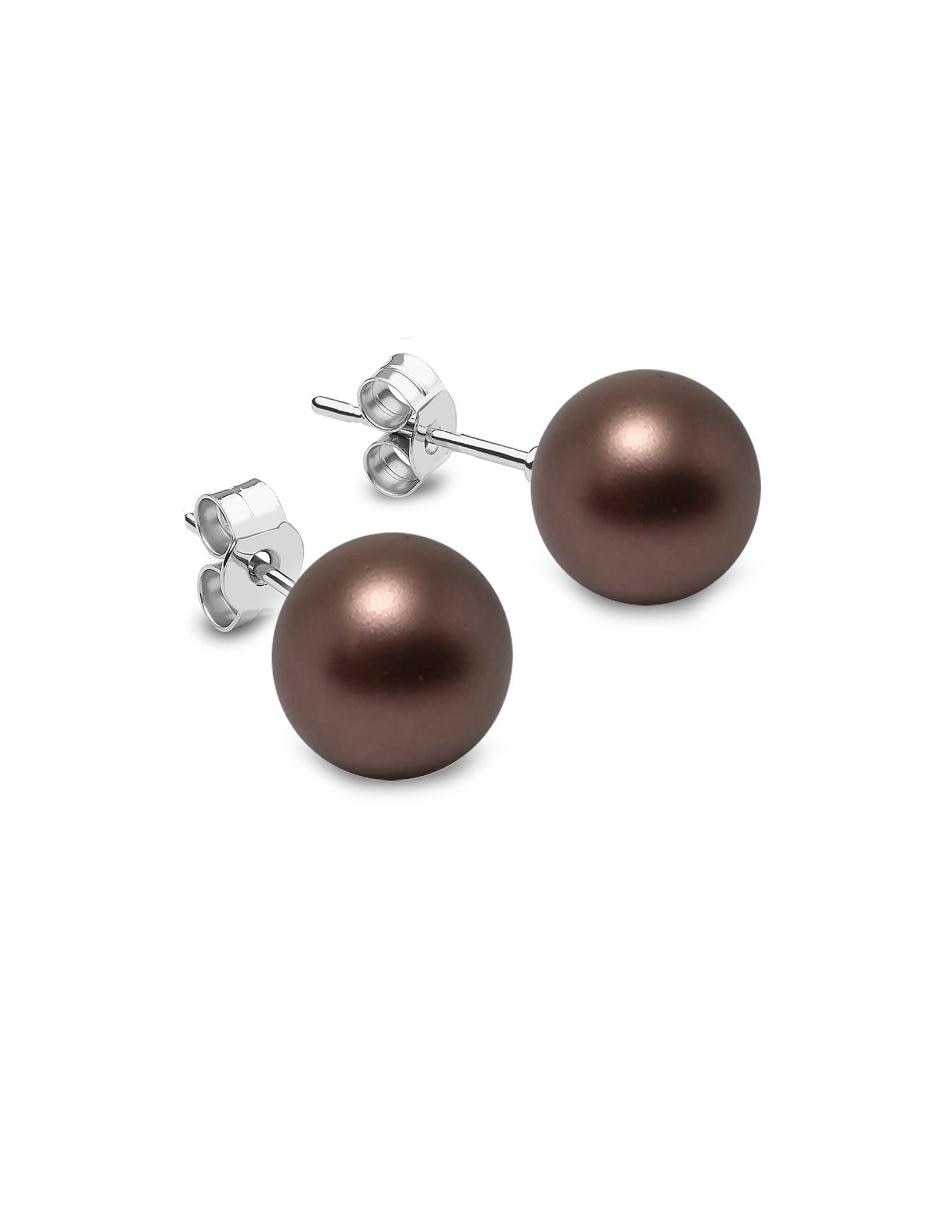 Broqueles de plata con acabado brillante perla Broqueles de plata con acabado brillante perla