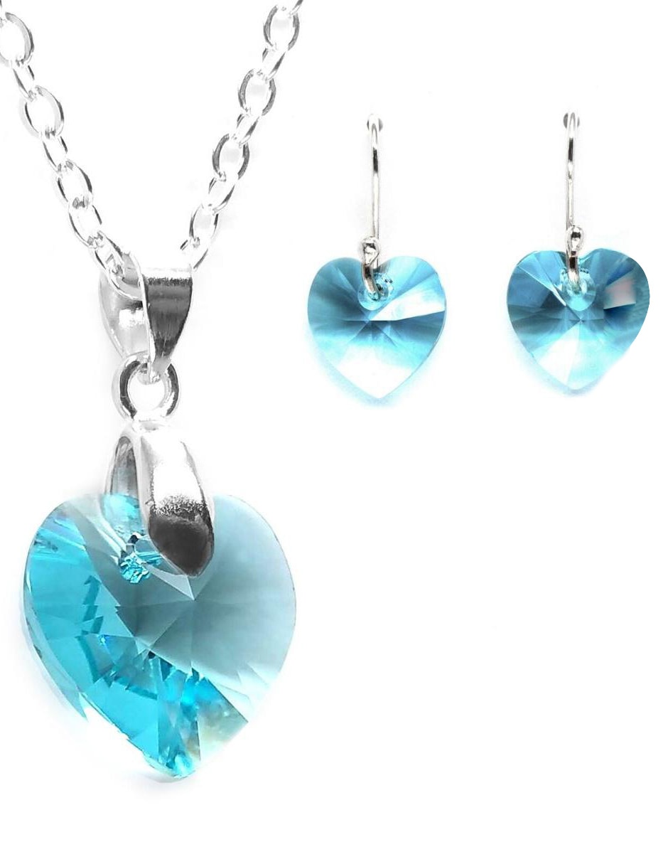 Aretes y collar p 925 cristal