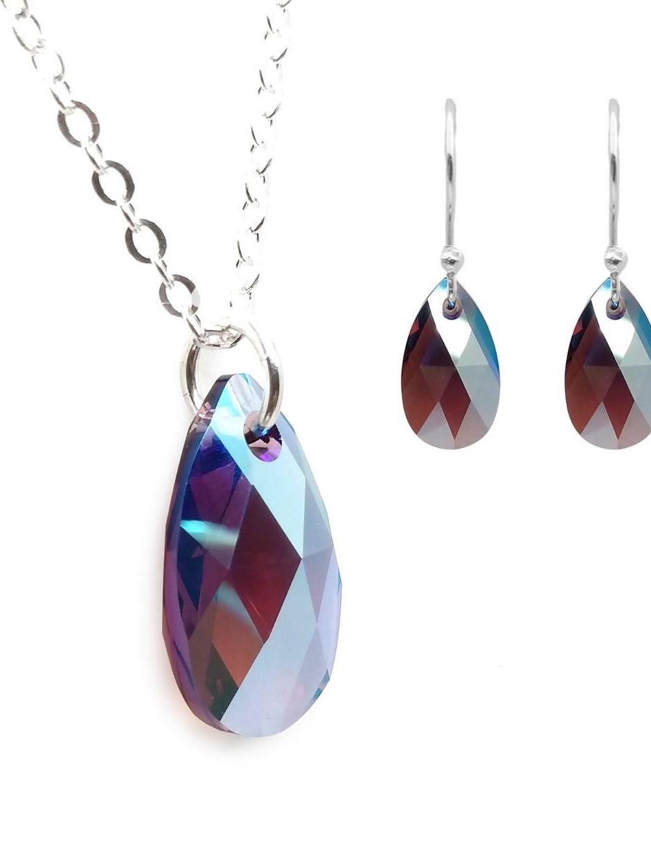 Aretes y collar p 925 cristal Aretes y collar p 925 cristal