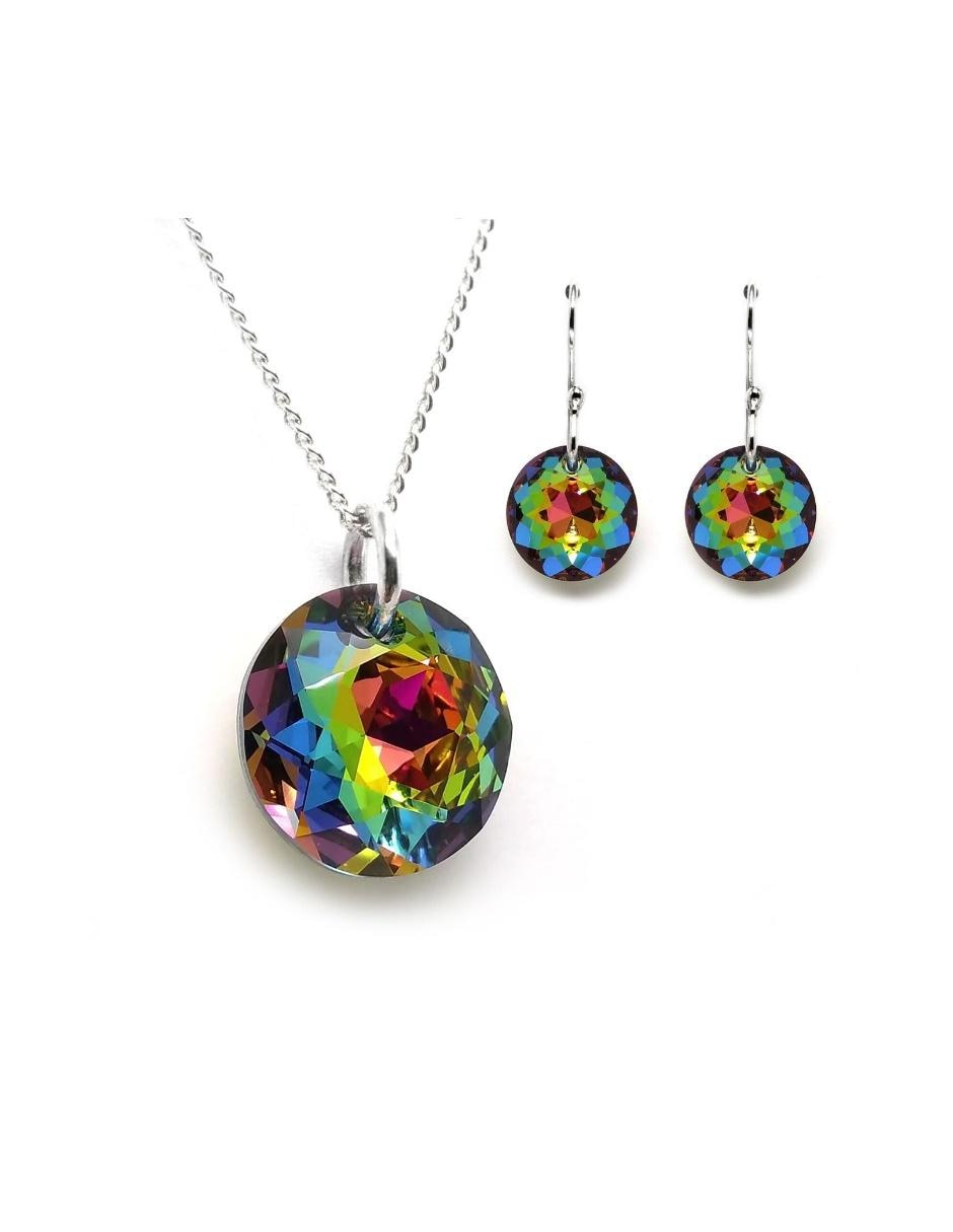 Aretes y collar p 925 cristal Aretes y collar p 925 cristal