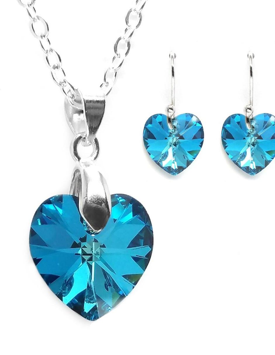 Aretes y collar p 925 cristal Aretes y collar p 925 cristal