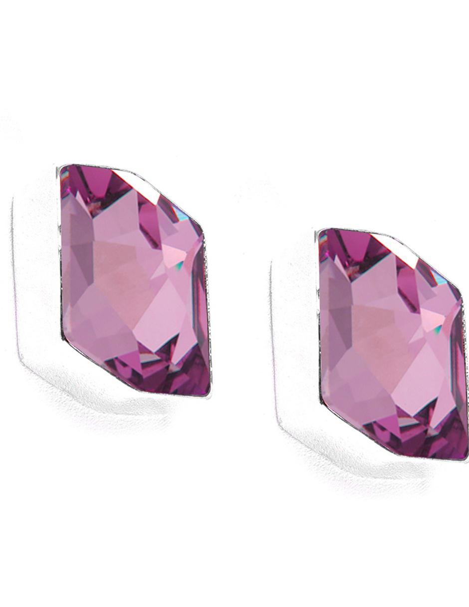 Broqueles de plata con acabado brillante cristal