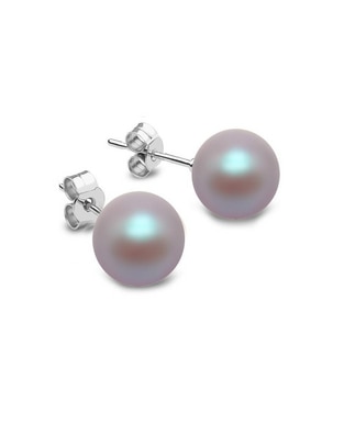 Broqueles de plata con acabado brillante perla