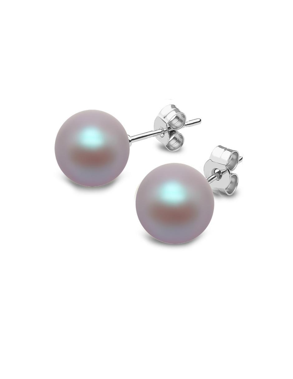Broqueles de plata con acabado brillante perla 2