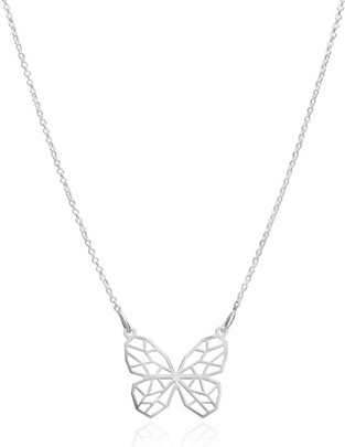 Collar mariposa Origami de plata P 925