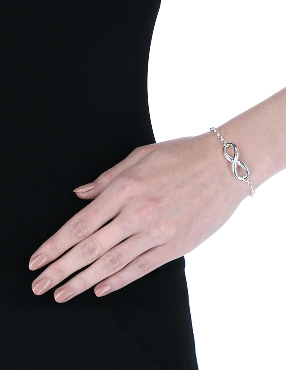 Pulsera de plata acabado liso